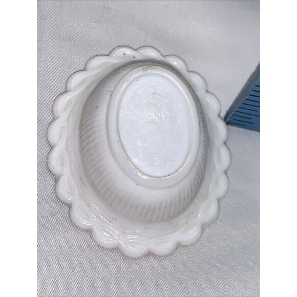 Vtg Mosser Cat on Nest Tie Dye Glass Salt Cellar Basket C880 - Picture 9 of 10